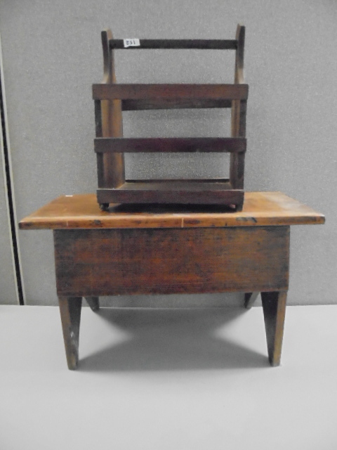 lot 152 image: Stool and Magazine Rack