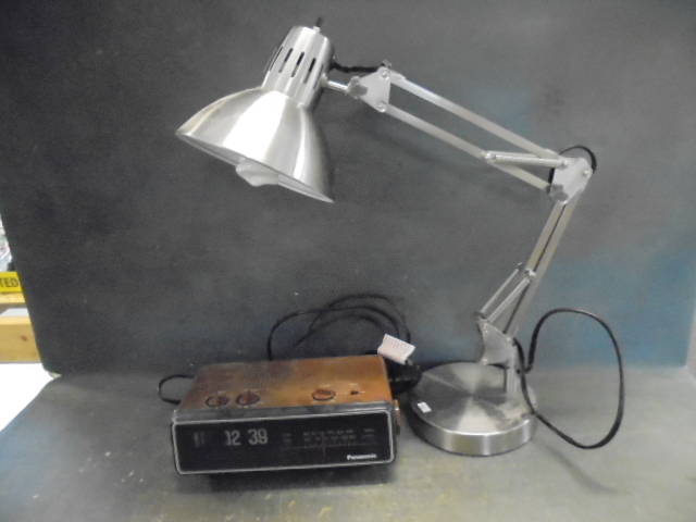 lot 154 image: Desk Lamp and Clock Radio