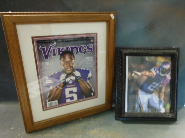 lot 215 image: Minnesota Viking Framed Pictures