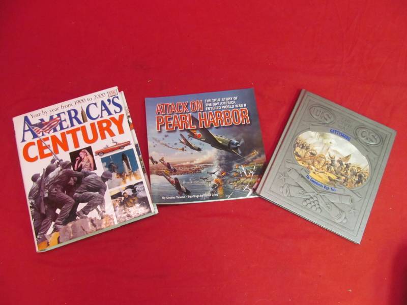 lot 141 image: Civil War, Pearl Harbor, America by the Centuries books