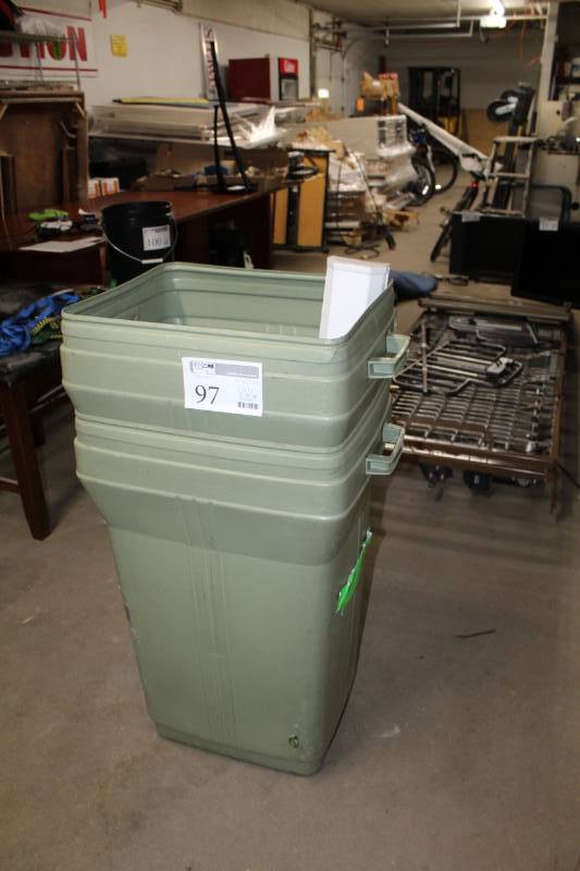 lot 97 image: Lot of (2) Plastic Trash Cans