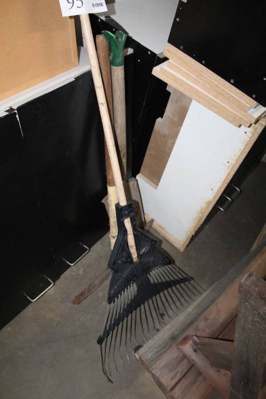 lot 95 image: Leaf Rake, Pick Axe