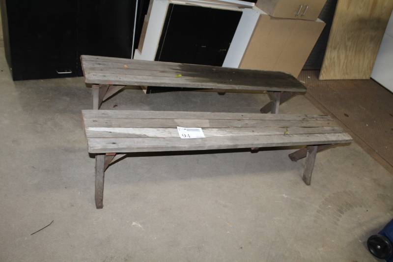 lot 94 image: Lot of (2) Wood Picnic Benches