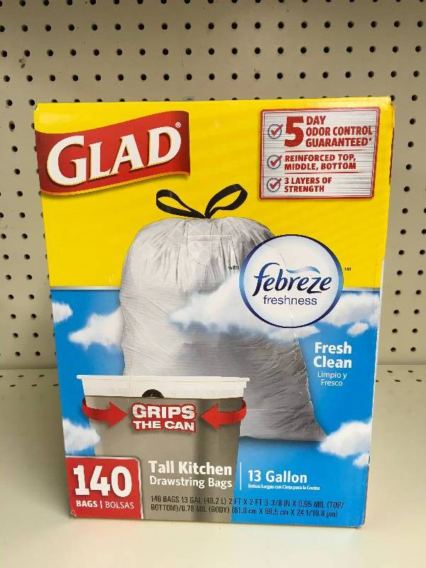 lot 39 image: Glad 13 Gallon Garbage Bags, Retail $15.79