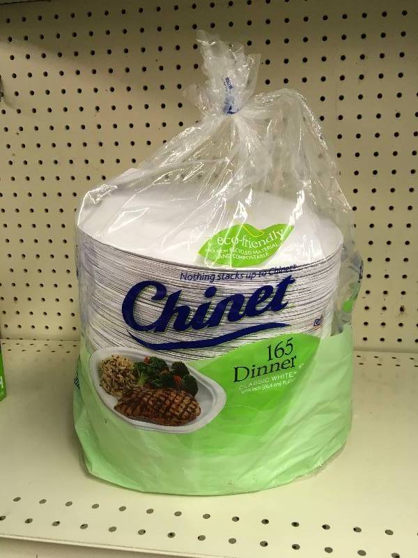 lot 41 image: Chinet 165 Paper Plates, Retail $16.99