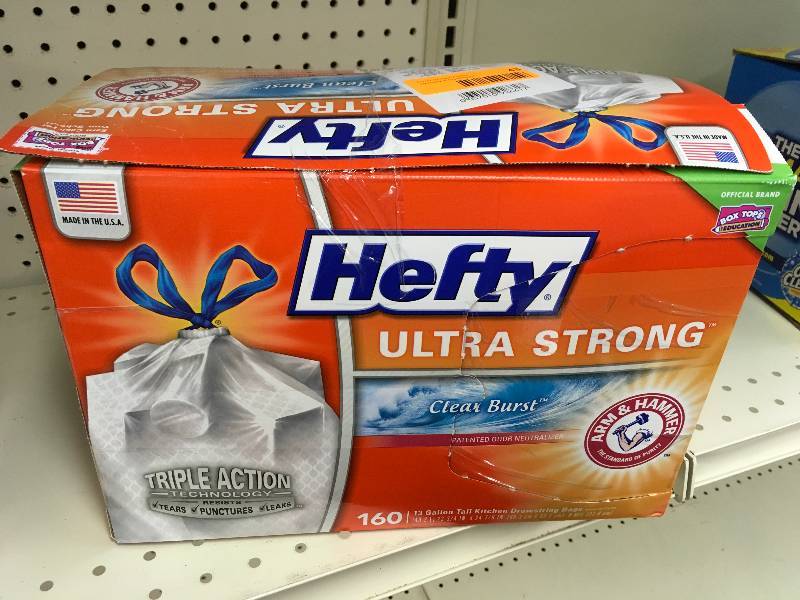 lot 43 image: Hefty Ultra Strong Garbage Bags, Retail $13.99
