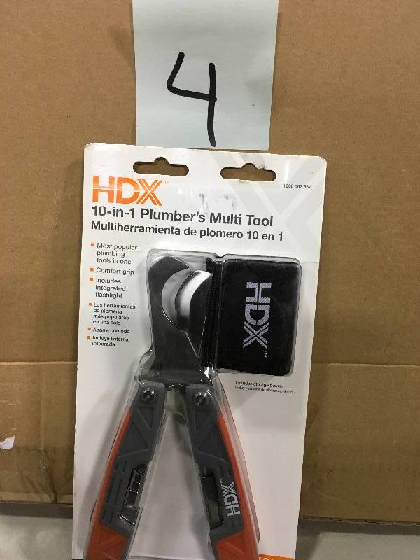 lot 4 image: HDX 10 IN 1 PLUMBER MULTI TOOL in good conditions