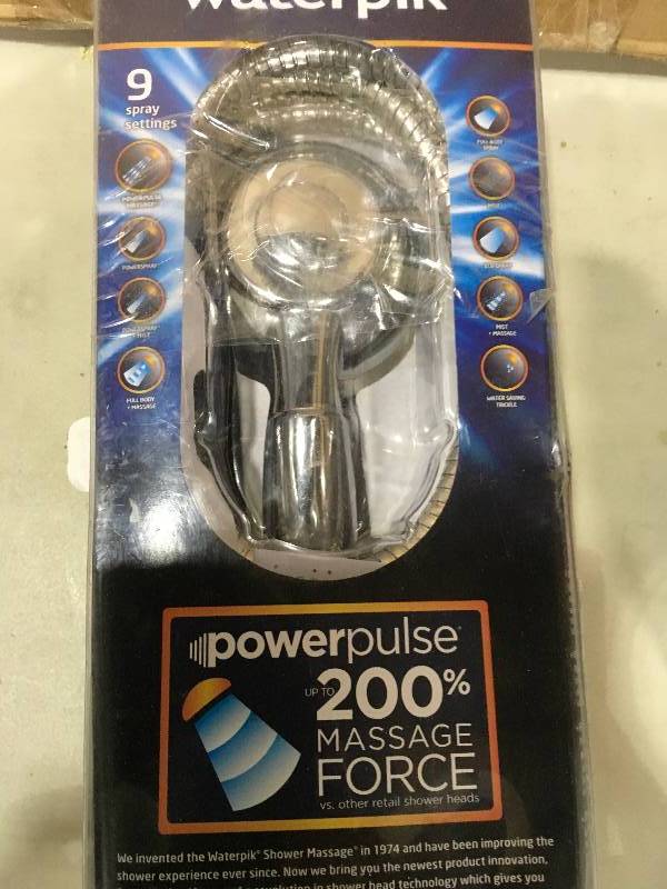 lot 8 image: Yat-963me Waterpik Torrent Handheld Shower In Chrome 073950247801 not used