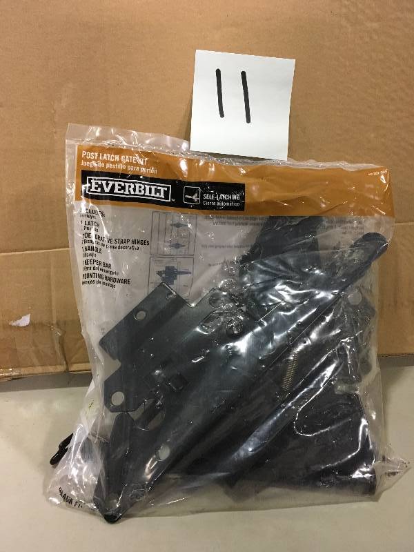 lot 11 image: EVERBILT BLACK POST LATCH SET not used