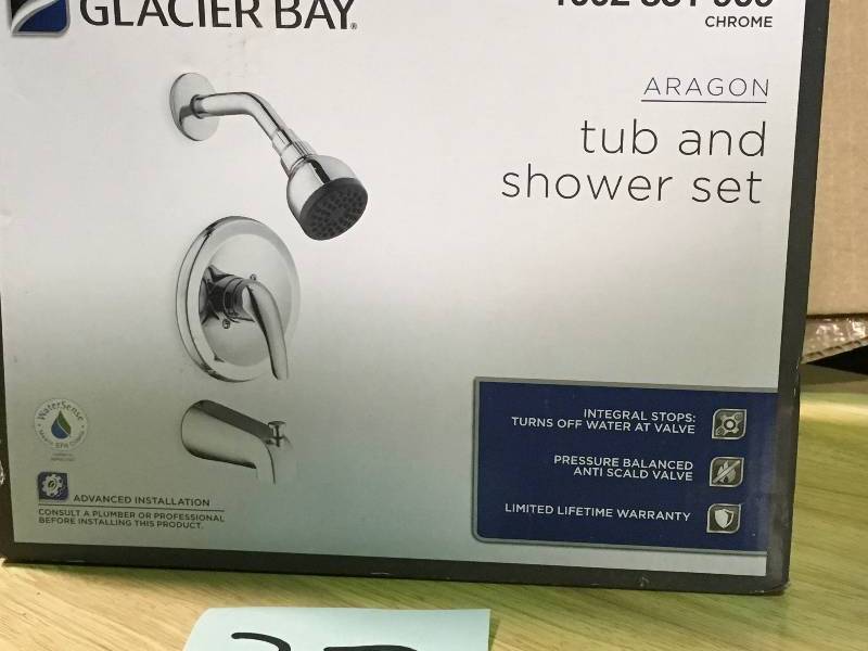 lot 37 image: Aragon Single-Handle 1-Spray Tub and Shower Faucet in Chrome (Valve Included) in good conditions