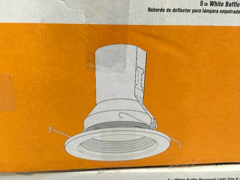 lot 75 image: 5 in. White Recessed Baffle Trim (6-Pack)  LOT OF 2 new