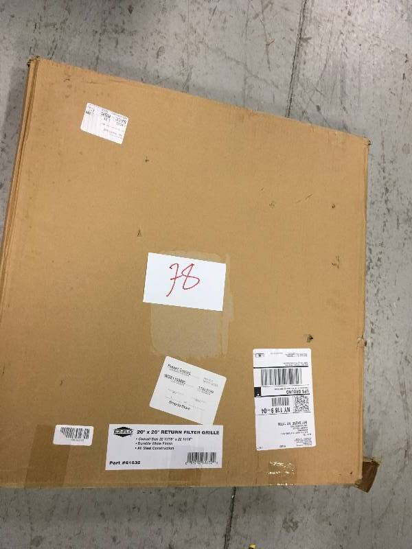 lot 78 image: 20 in. x 20 in. Steel Return Filter Grille in good conditions