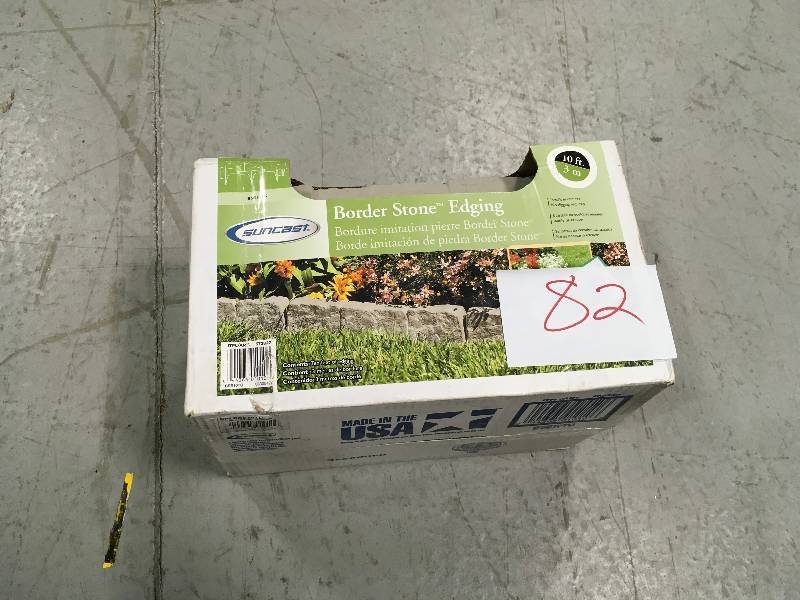 lot 82 image: SUNCAST Border Stone 10 ft. (12 in. Sections) Resin Border Edging not used