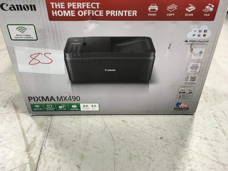 lot 85 image: Canon MX490 PIXMA Wireless Office All-in-One PrinterCopierScannerFax Machine no ink cartridge
