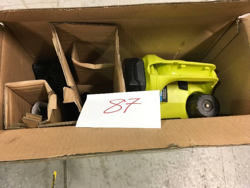 lot 87 image: Ryobi   ONE 18-Volt Lithium-Ion Cordless Chemical Sprayer - 1.3 Ah Battery and Charger Included WORKS BUT MISSING PARTS
