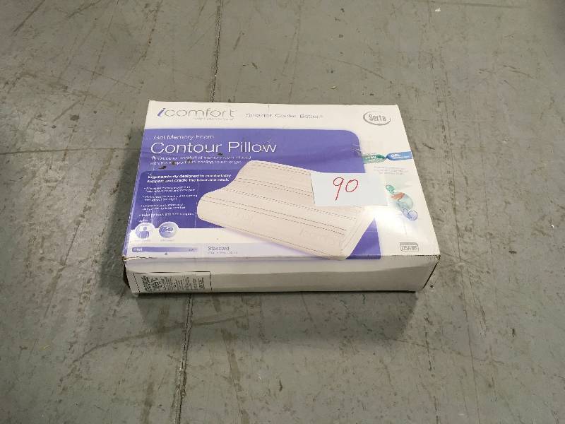 lot 90 image: Serta iComfort Contour GEL Memory Foam Pillow not used