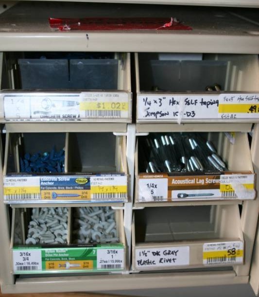 lot 146 image: Steel Hardware Bin with Drawers