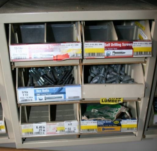 lot 147 image: Steel Hardware Bin with Drawers