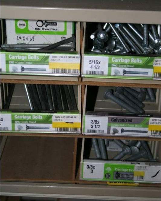 lot 152 image: Steel Hardware Bin with Drawers