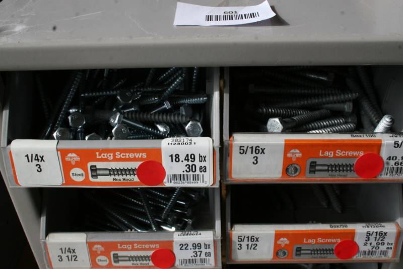 lot 601 image: Hardware Containers with Bins and Hardware