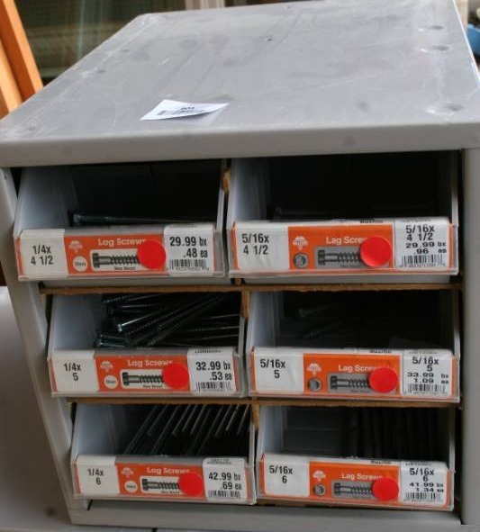 lot 603 image: Hardware Containers with Bins and Hardware