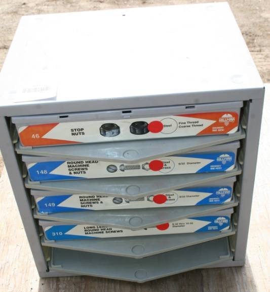 lot 607 image: Hardware Containers with Bins and Hardware