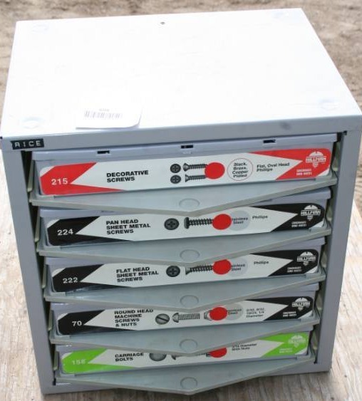 lot 608 image: Hardware Containers with Bins and Hardware