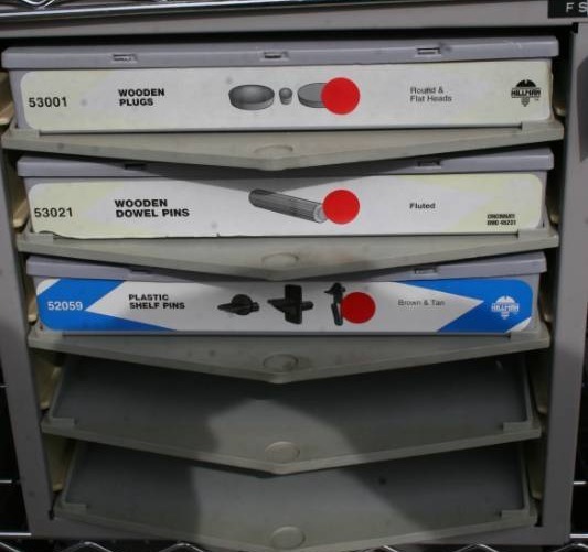lot 611 image: Hardware Containers with Bins and Hardware