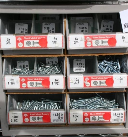 lot 612 image: Hardware Containers with Bins and Hardware
