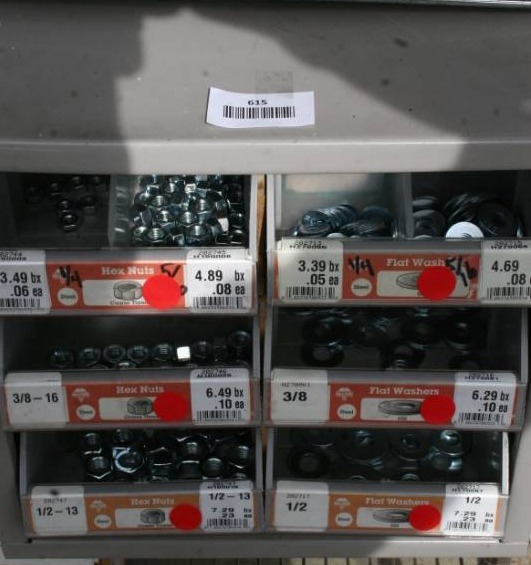 lot 615 image: Hardware Containers with Bins and Hardware