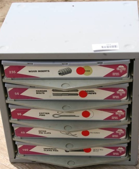 lot 621 image: Hardware Containers with Bins and Hardware