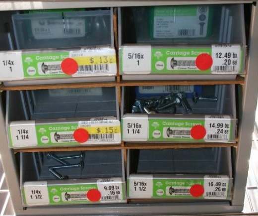 lot 622 image: Hardware Containers with Bins and Hardware