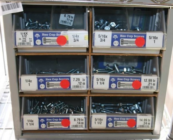 lot 623 image: Hardware Containers with Bins and Hardware