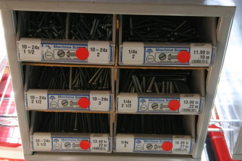lot 625 image: Hardware Containers with Bins and Hardware