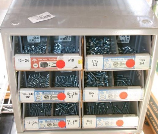 lot 626 image: Hardware Containers with Bins and Hardware