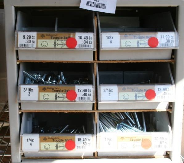 lot 632 image: Hardware Containers with Bins and Hardware