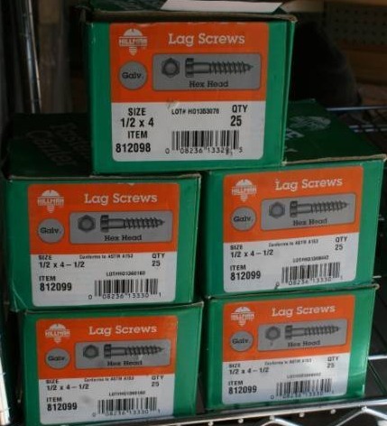 lot 633 image: Lag Screws