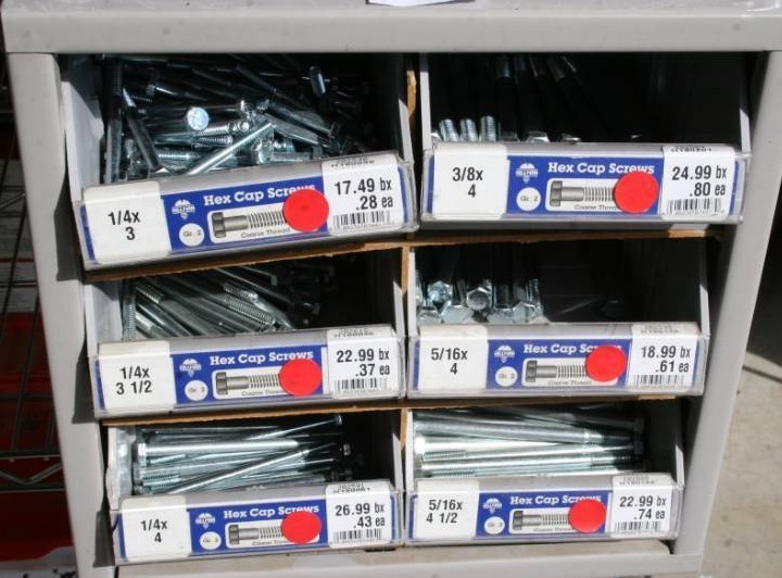 lot 638 image: Hardware Containers with Bins and Hardware