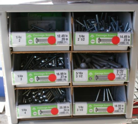lot 647 image: Hardware Containers with Bins and Hardware