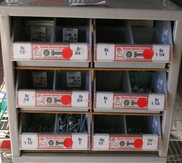 lot 648 image: Hardware Containers with Bins and Hardware