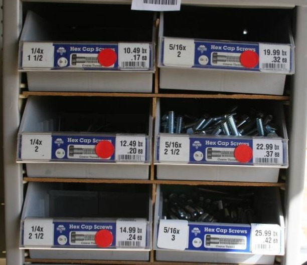 lot 655 image: Hardware Containers with Bins and Hardware