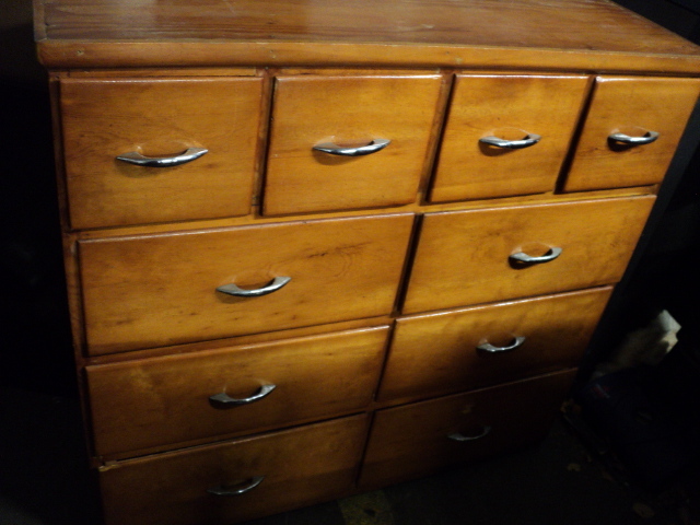 vintage 10 drawer cabinet 42x41x1...