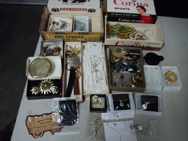 Grammas jewelry and cigar boxes...
