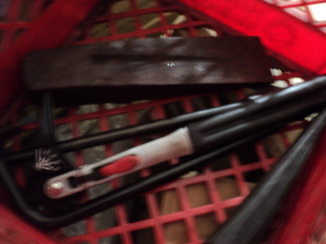 cast iron shims, jumper cables, too...
