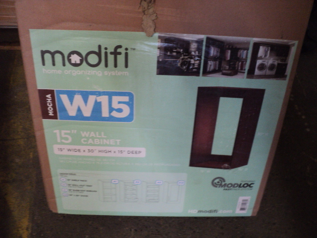 1 Modifi mocha 15 wall cabinet...