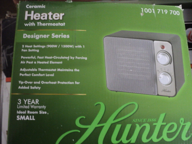 Hunter ceramic small heater with th...