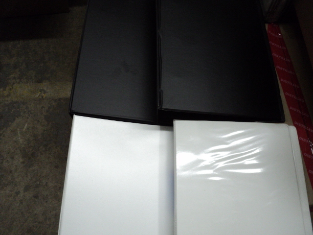 4 binders, 100 top tab file folders...