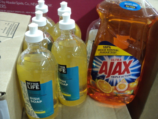 1 Ajax 52 ounce dish soap and 5 and...
