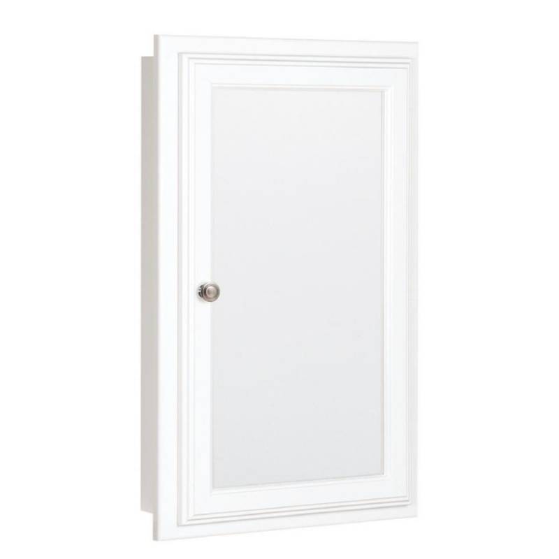 lot 57 image: Style Selections 15.75-in x 25.75-in Rectangle Recessed Mirrored MDF Medicine Cabinet 33116