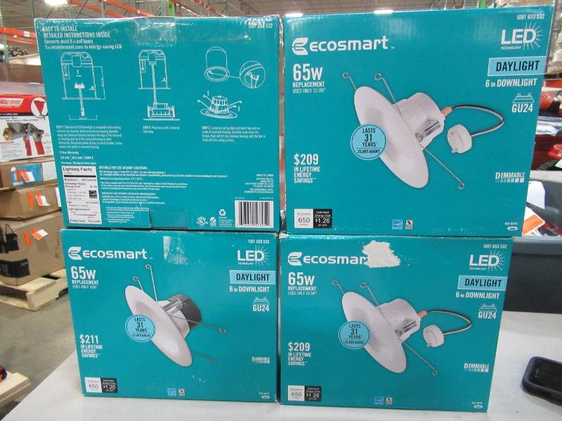 lot 116 image: EcoSmart 65-Watt Equivalent Daylight 6 in. GU24 White Integrated LED Recessed Trim DL-N24A10FR2-50